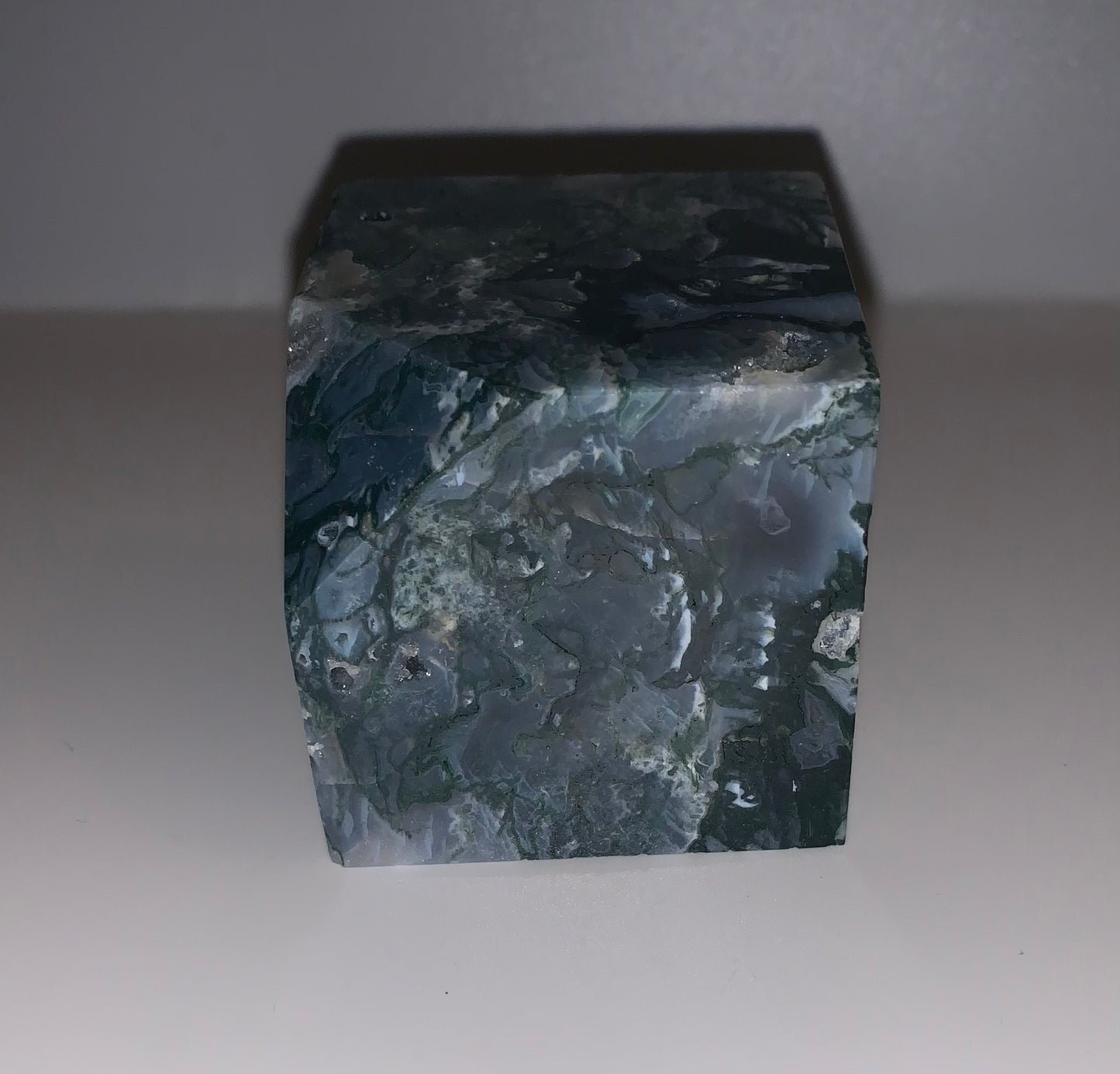 Moss Agate Cube