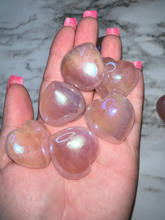 Aura Rose Quartz Heart