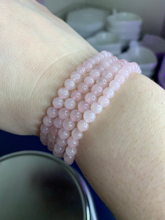 Rose Quartz 4.5mm Wrap Bracelet