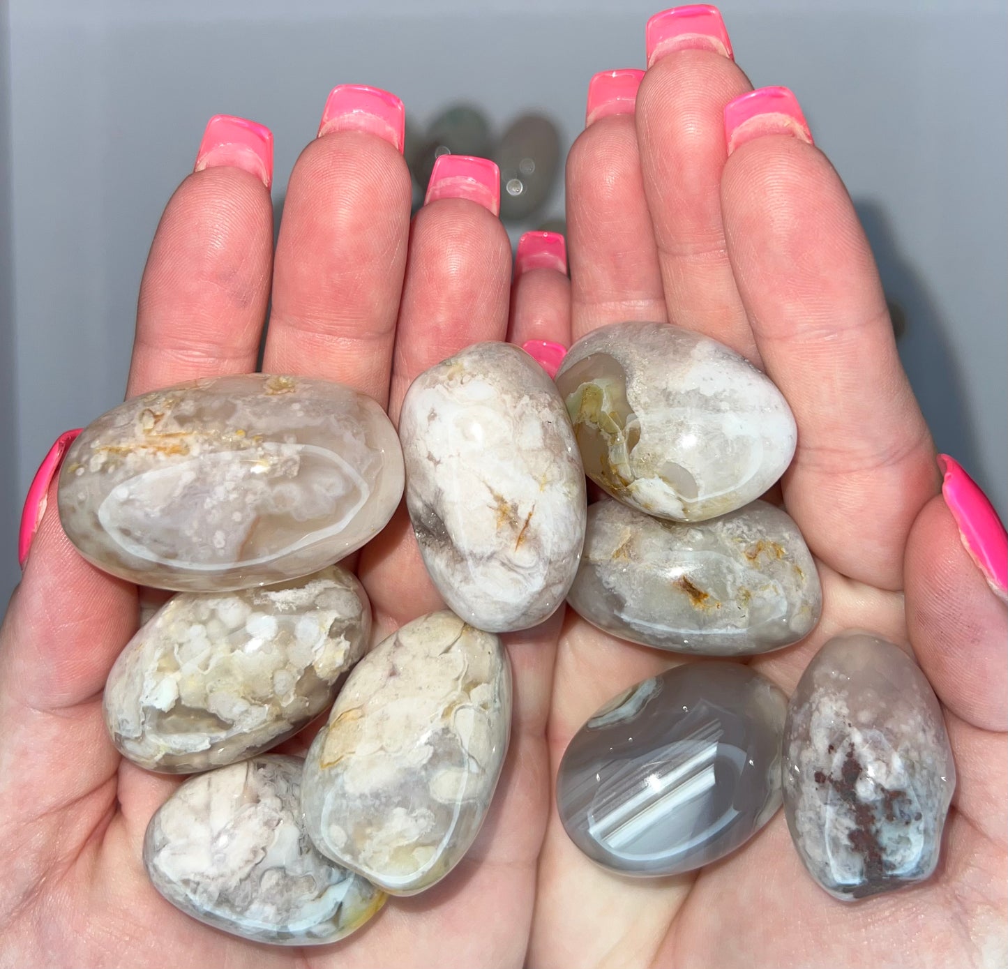 Flower Agate Tumbled Stone