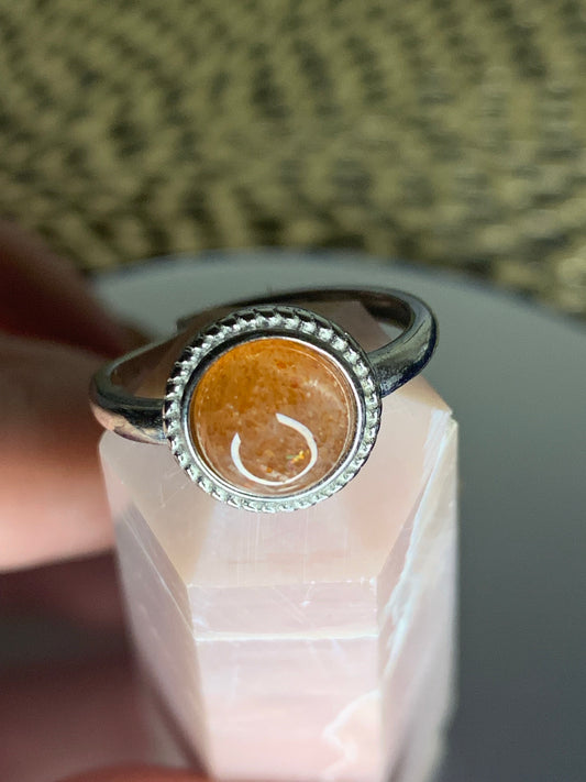 Golden Sunstone Adjustable Ring