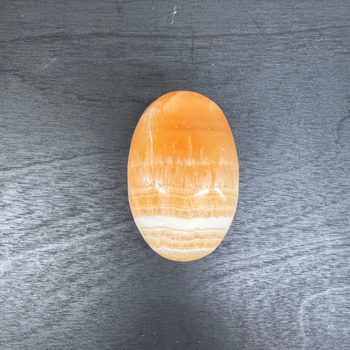 Orange Calcite Palm Stone 20E