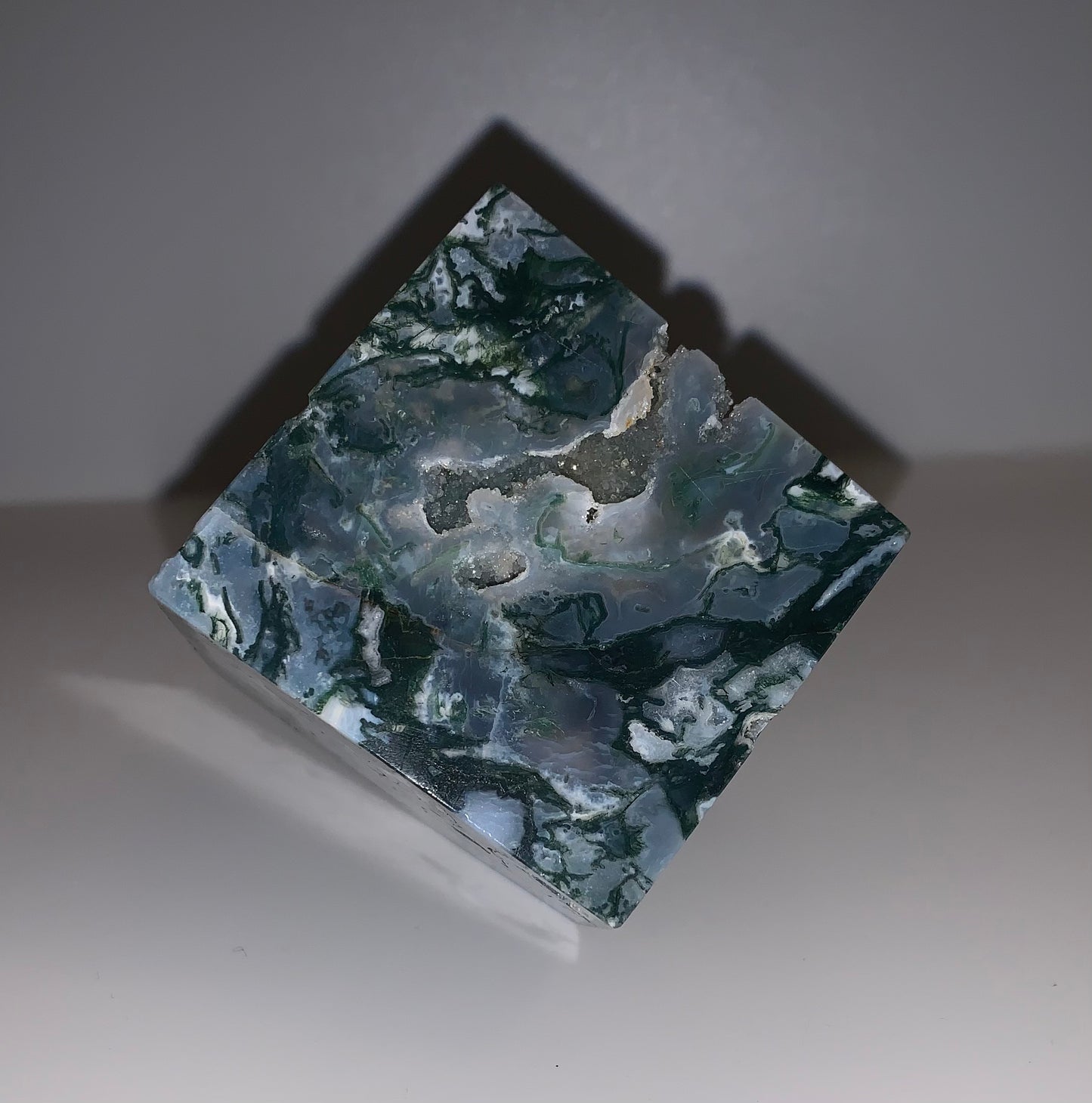 Moss Agate Cube