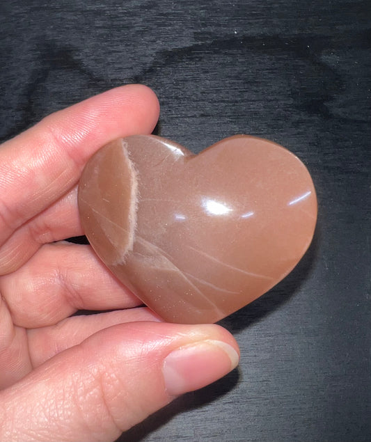 Peach Moonstone with Golden Sunstone Heart 18A