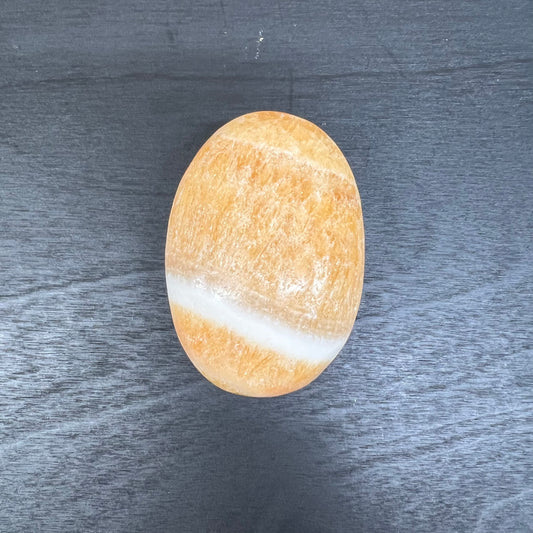 Orange Calcite Palm Stone 24B