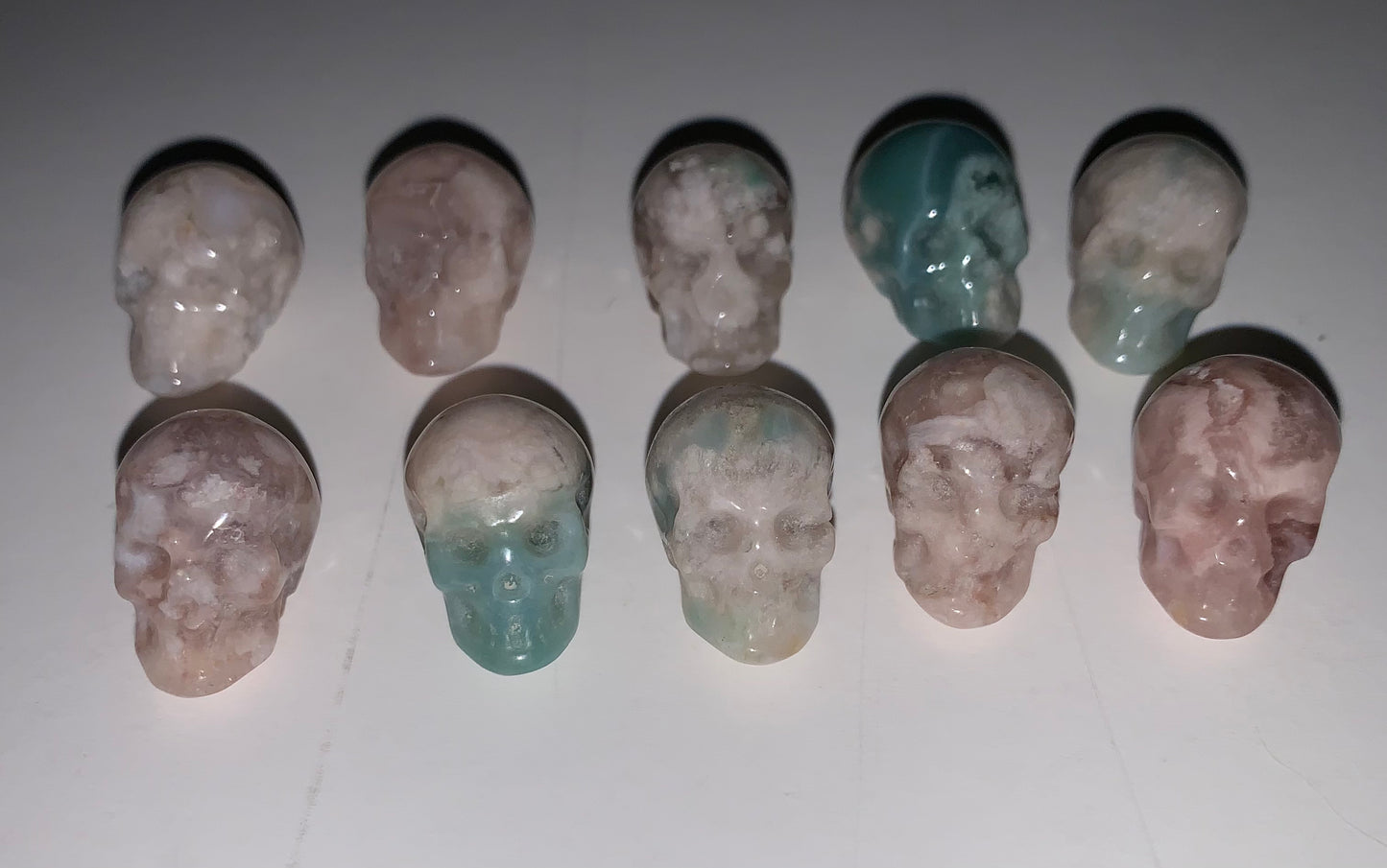 Flower Agate Mini Skull