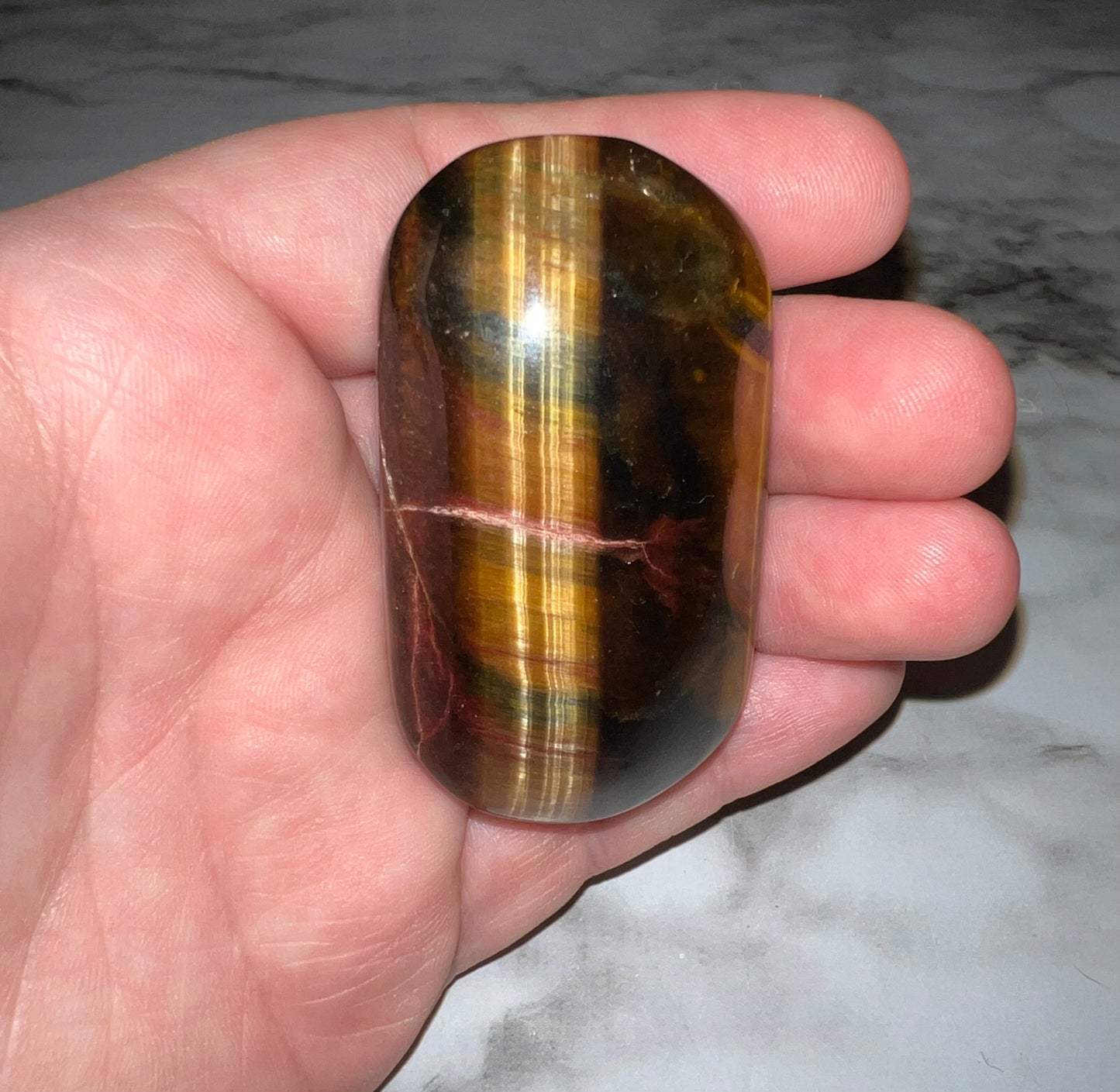 Tiger’s Eye Palm Stone 14A