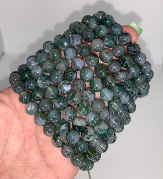 Moss Agate 9mm Bracelet