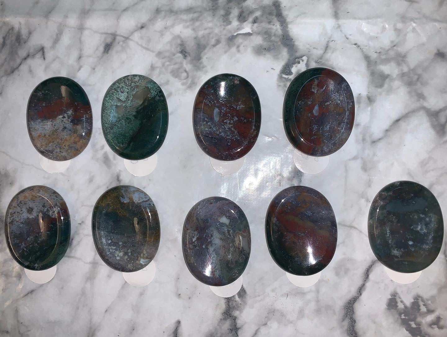 Moss Agate Worry Stone