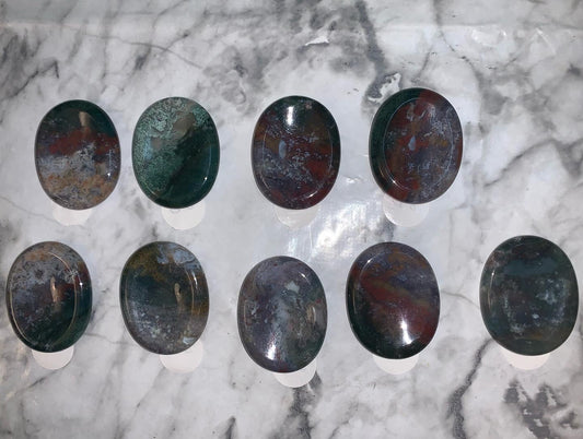 Moss Agate Worry Stone