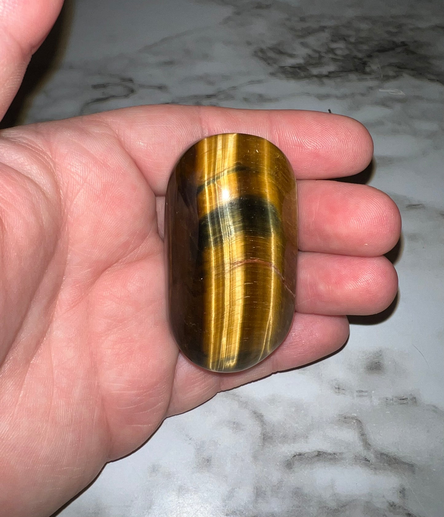 Tiger’s Eye Palm Stone 13C