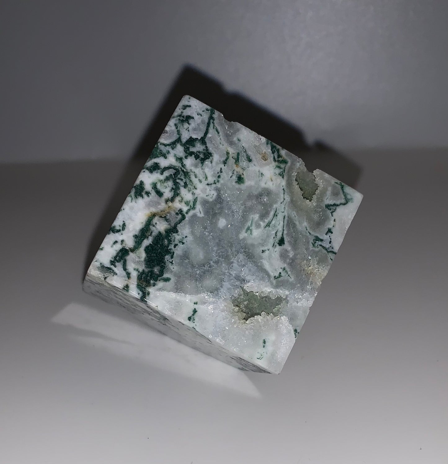 Moss Agate Cube