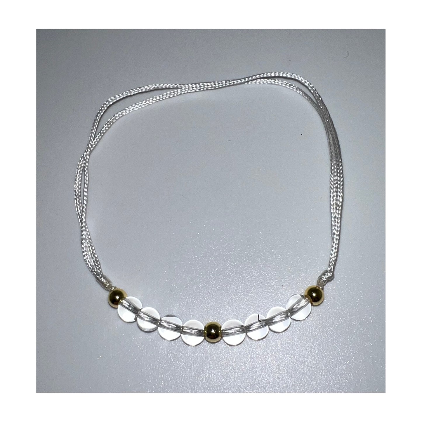 Clear Quartz 4mm Adjustable Anklet