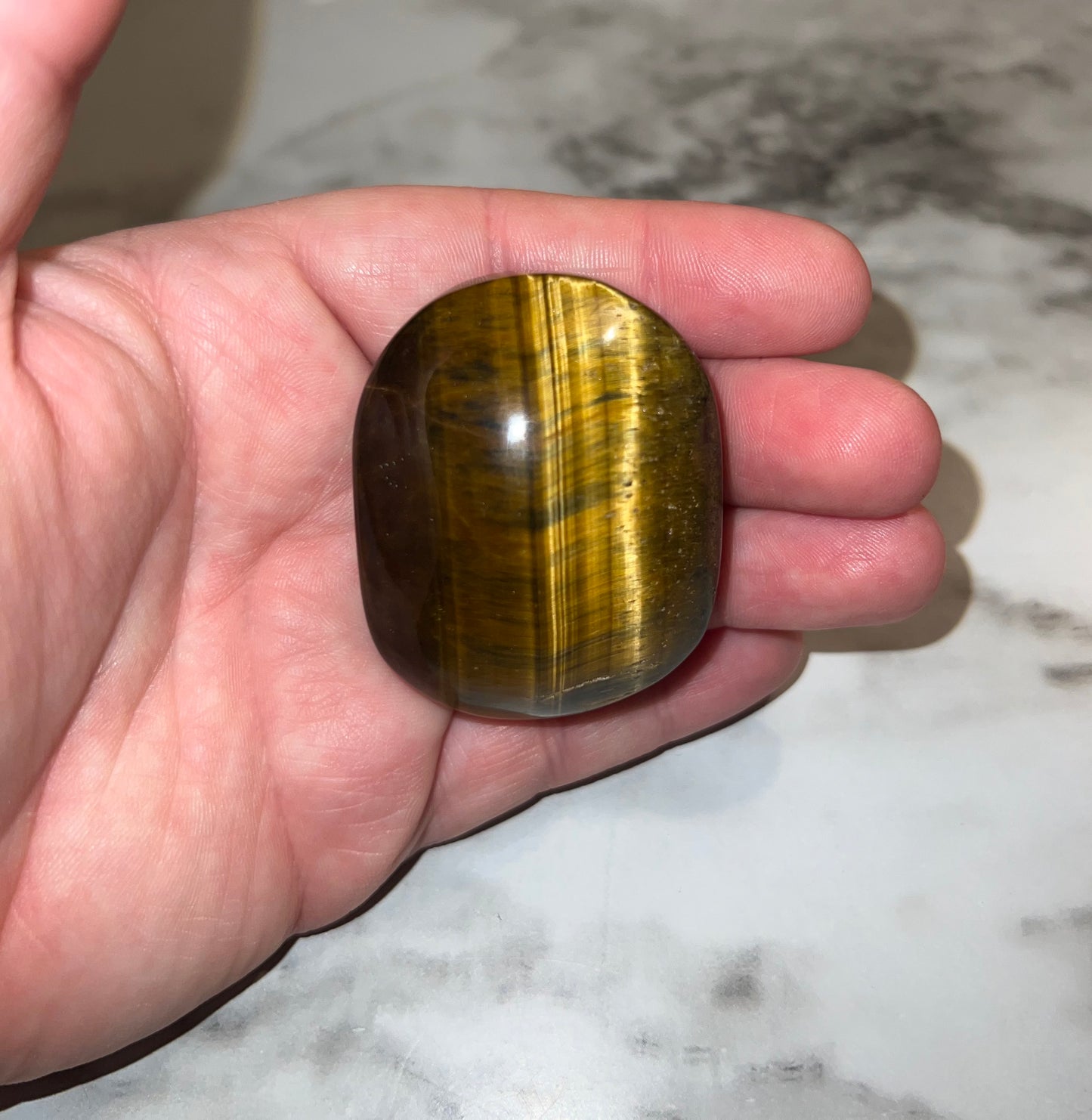 Tiger’s Eye Palm Stone 17A