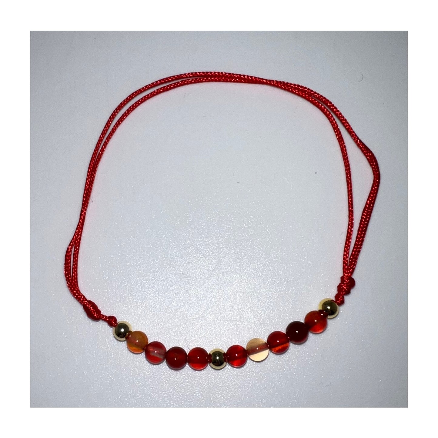 Carnelian 4mm Adjustable Anklet