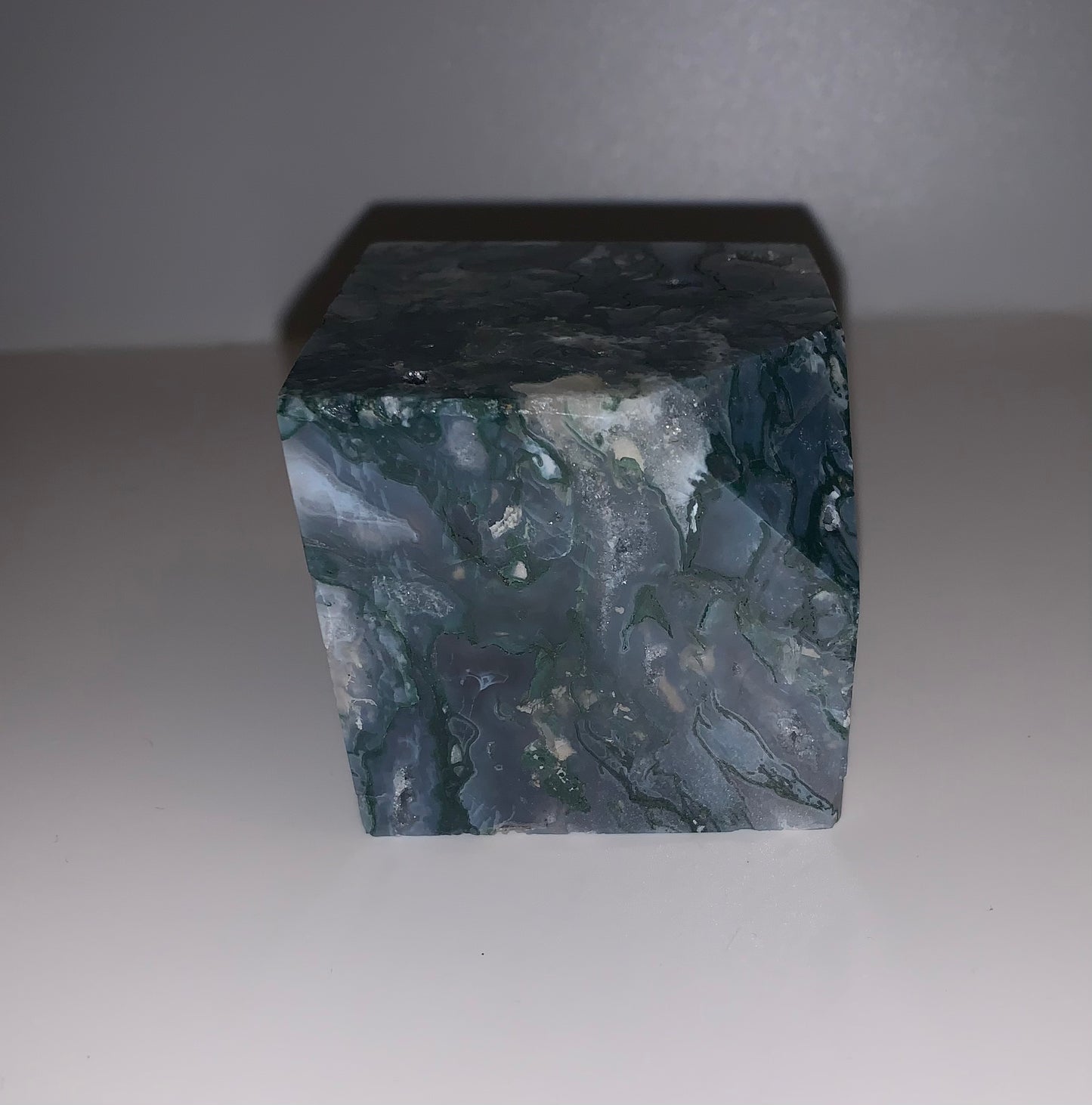 Moss Agate Cube