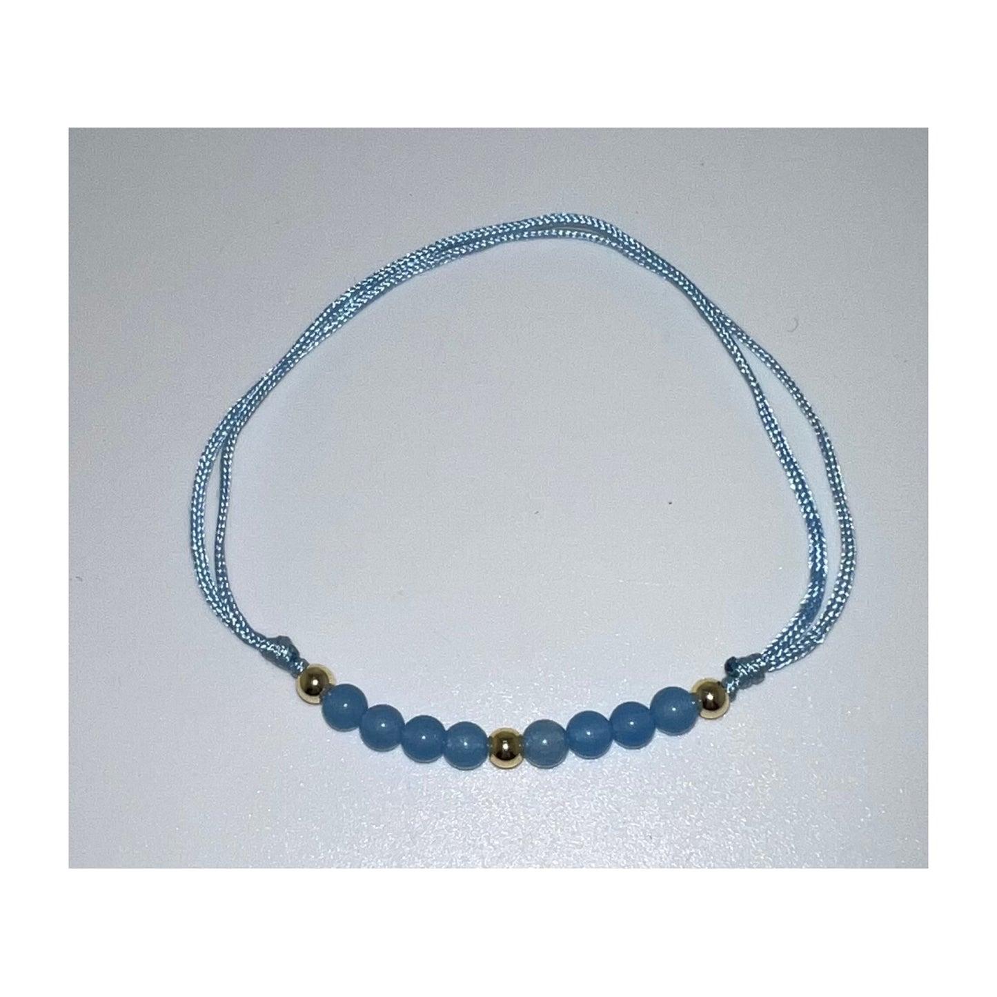 Aquamarine 4mm Adjustable Anklet